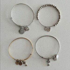 Alex and Ani Silver and Gold Charm Bracelets